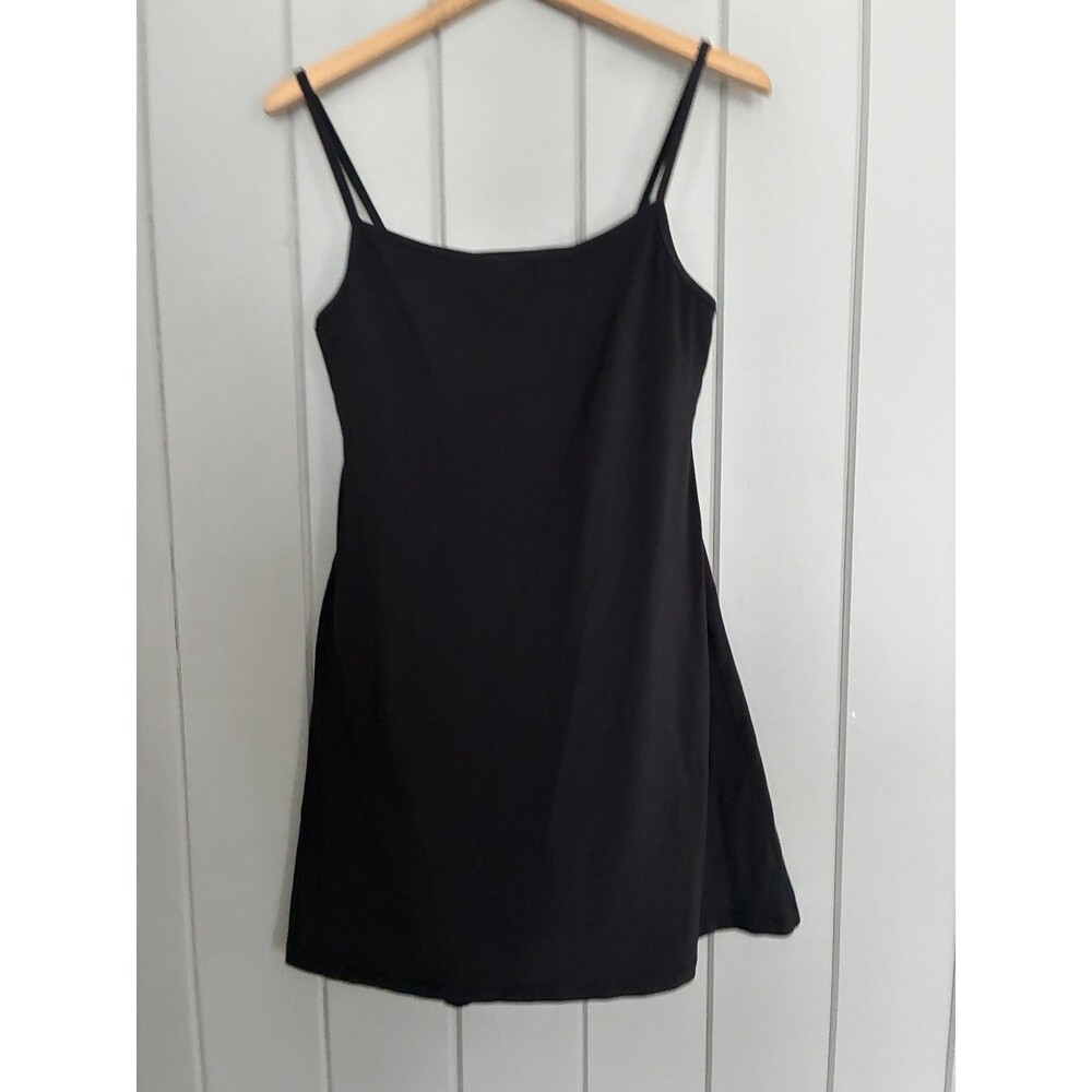 Lululemon Align Cami Strap Dress 10 Tennis Pickleball Black Built-In Shorts